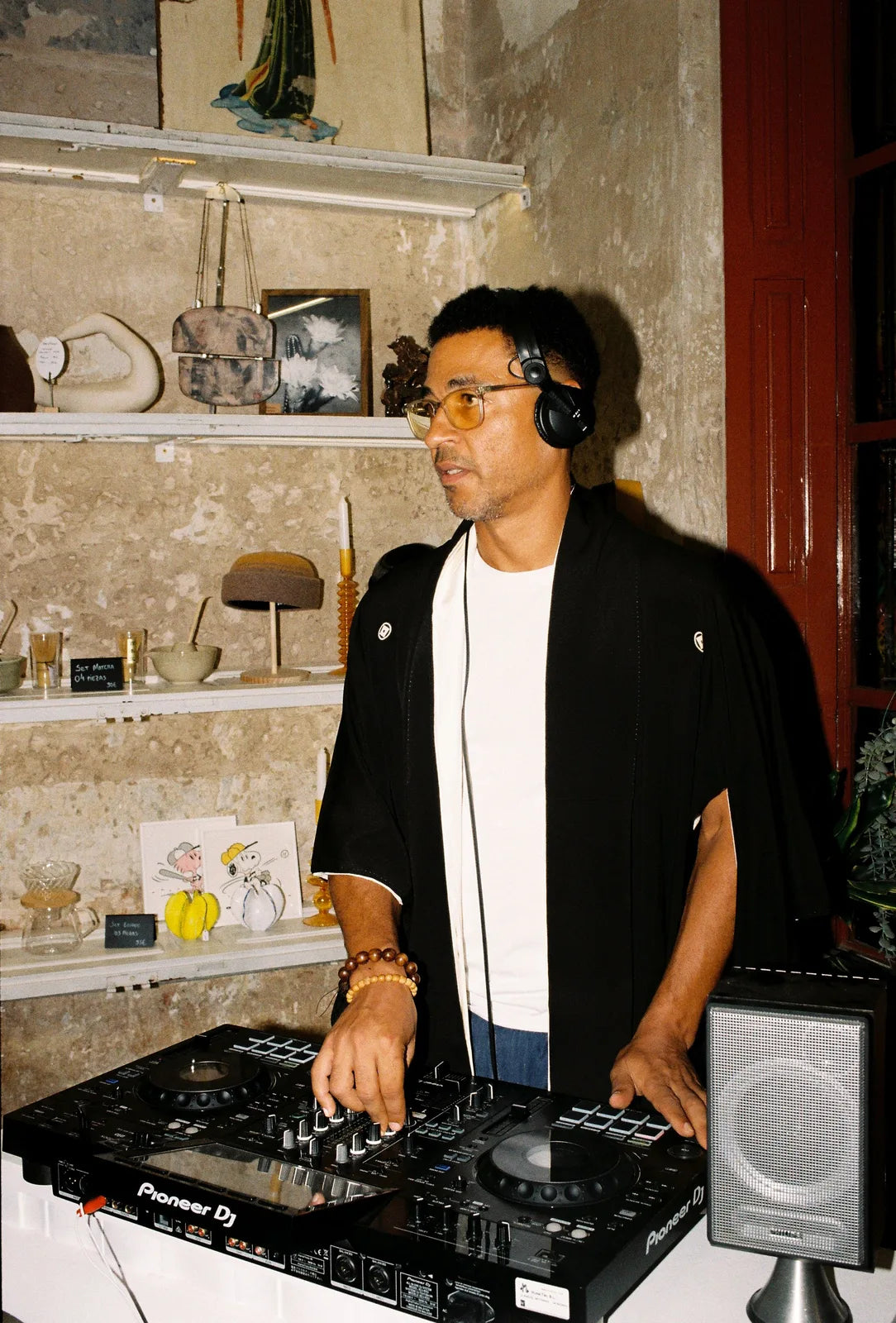 A DJ playing at an Efflo pop-up party